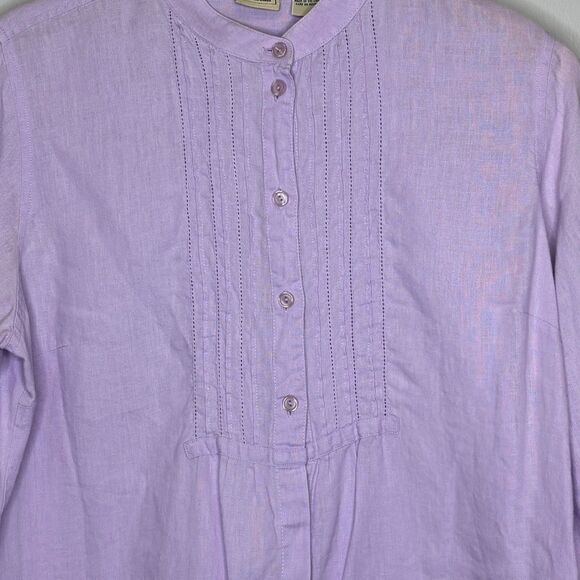 LL Bean Womens 100% Linen Tunic‎ Lilac Medium - Picture 3 of 12